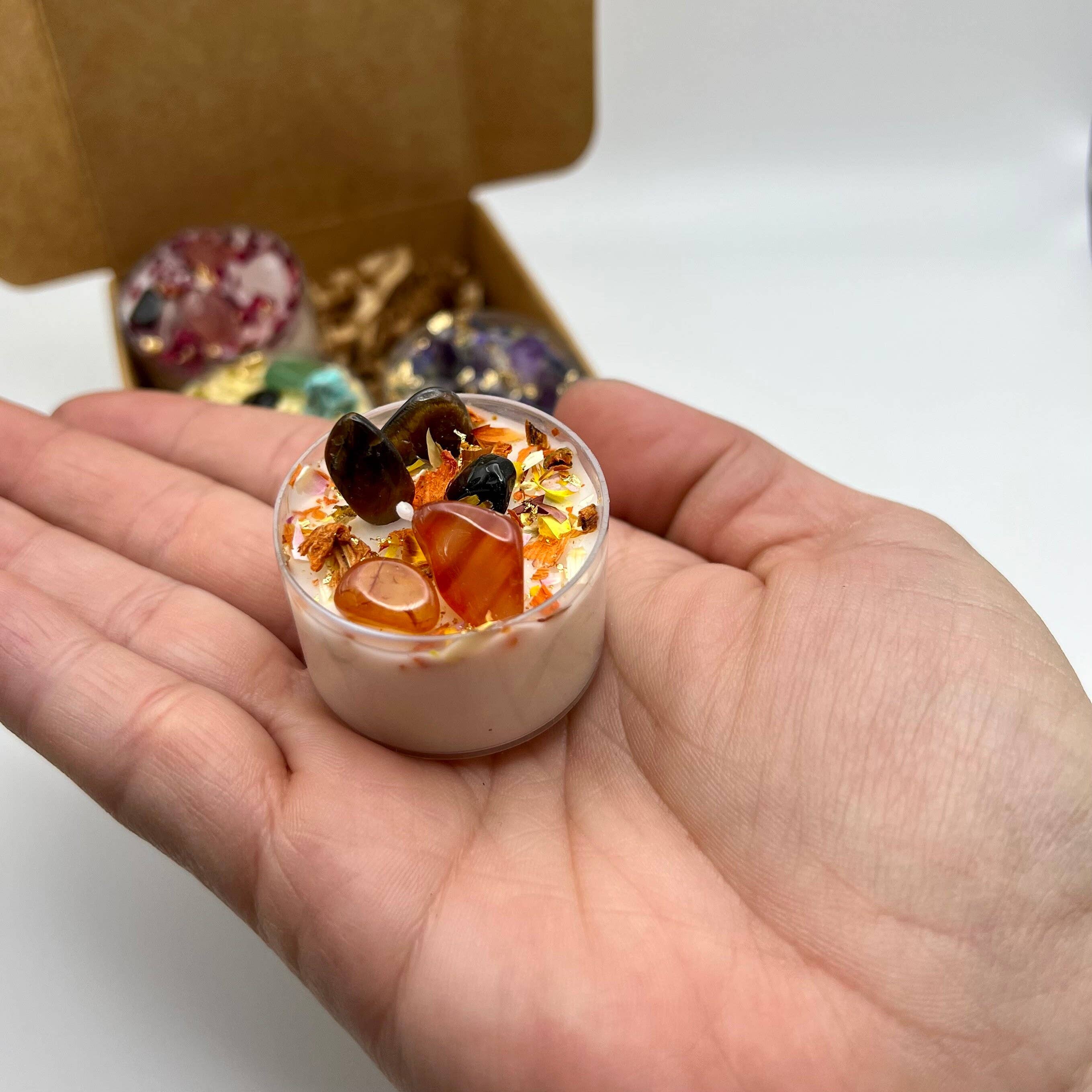 Purple Door ATX - Venta al por mayor Velas pequeñas - Set de 4 velas de té Intention para meditación ritual3