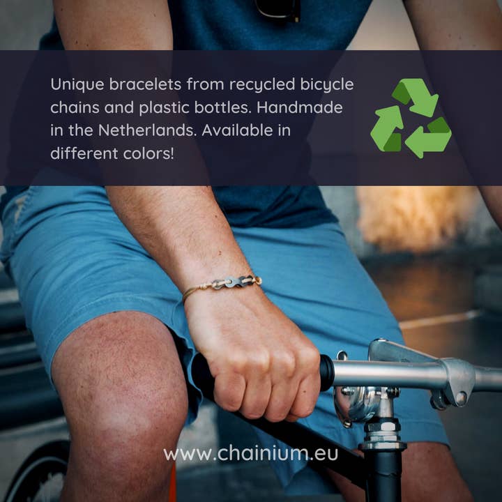 Chainium – Großhandel Perlenarmband – Neon Original Armband aus recycelter Fahrradkette mit 2 mm Seil2