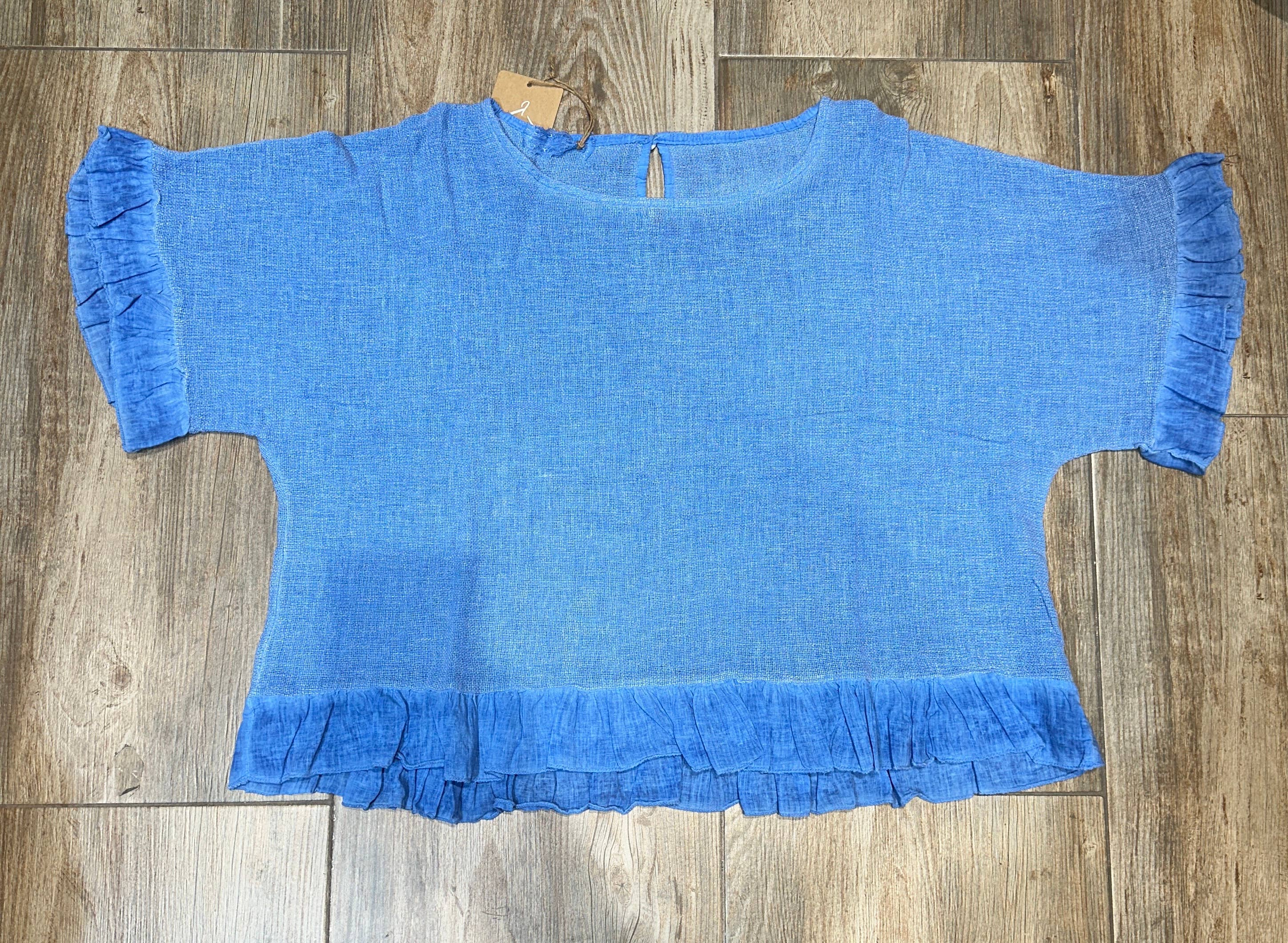 LÉA & LUC - Wholesale Blouse - Women's - Plain blouse in 50% Linen and 50% Cotton REF. 874730