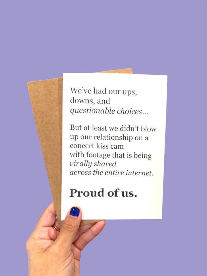 Funny Couples Card | Coldplay Kiss Cam Viral Moment for wholesale by Tiny Baker Creations