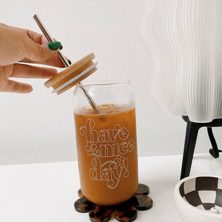 Have a Nice Day Klassischer Glasbecher - 16oz für den Großhandel von Have A Nice Day