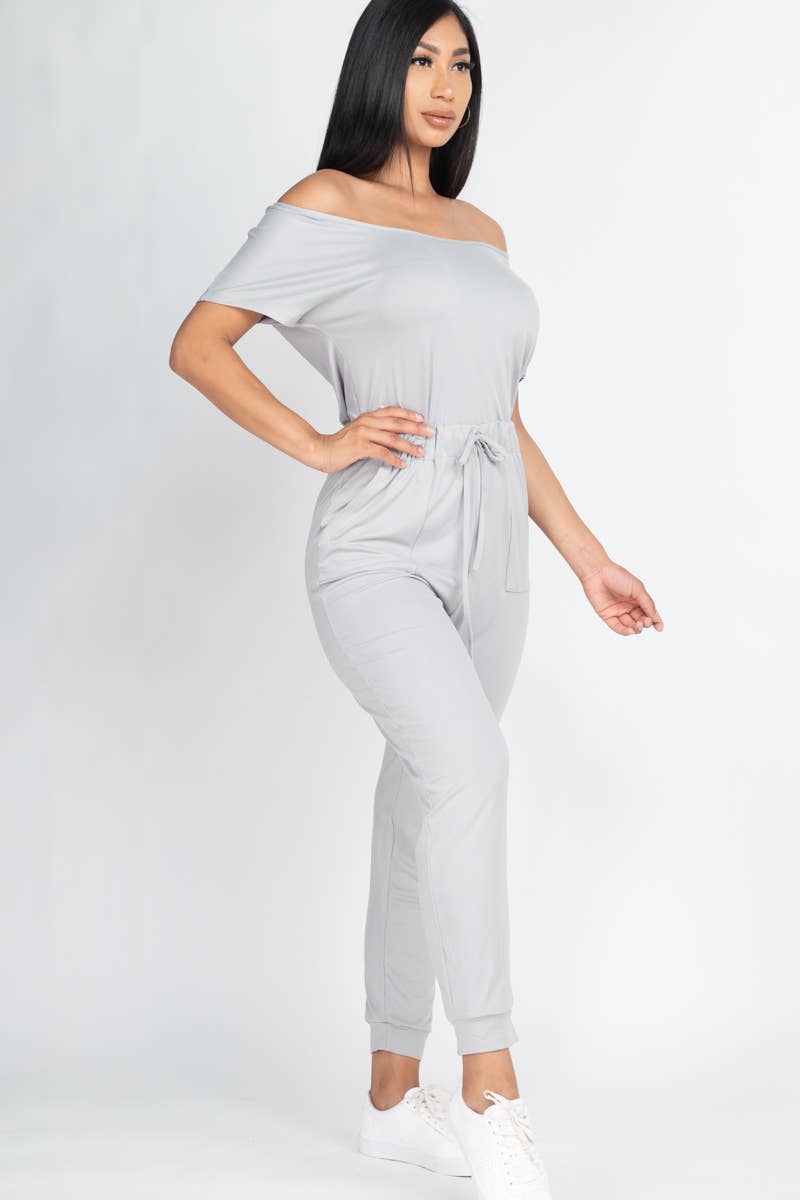 CAPELLA APPAREL – Großhandel Jumpsuit – Damen – Jumpsuit mit zwei Wege-Schultern und Kordelzug3