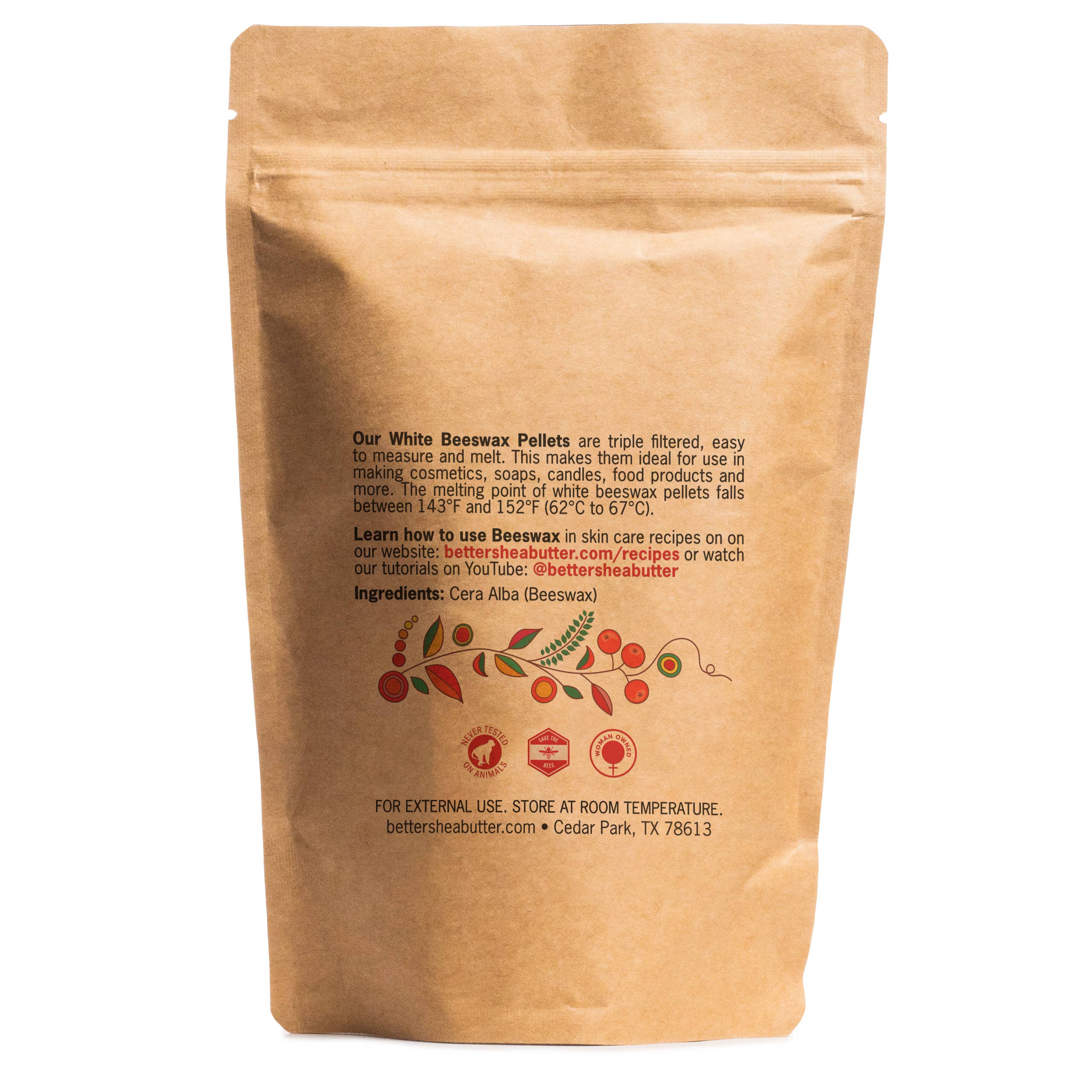 Better Shea Butter - Vente Matériels de bricolage - Pastilles de cire d'abeille blanche (16 oz)1