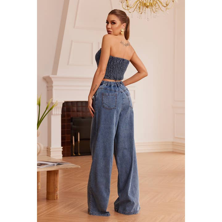 Chicways - Wholesale Top & Pant Set (NOT Loungewear) - Women's - Demin Matching Pants Set2