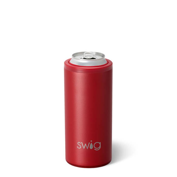 Crimson Skinny Can Cooler (12oz) for wholesale by Swig Life