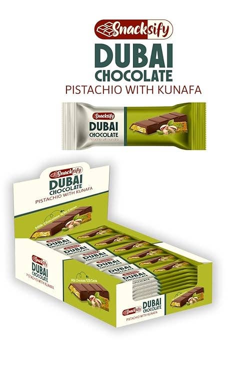 Pistest – wholesale Chocolate bar – Dubai Chocolate (Pack of 432) - Kunafa Pistachio Bars, 27g 4