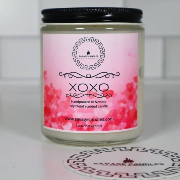 XOXO Scented Candle for wholesale by Savage Candles LLC