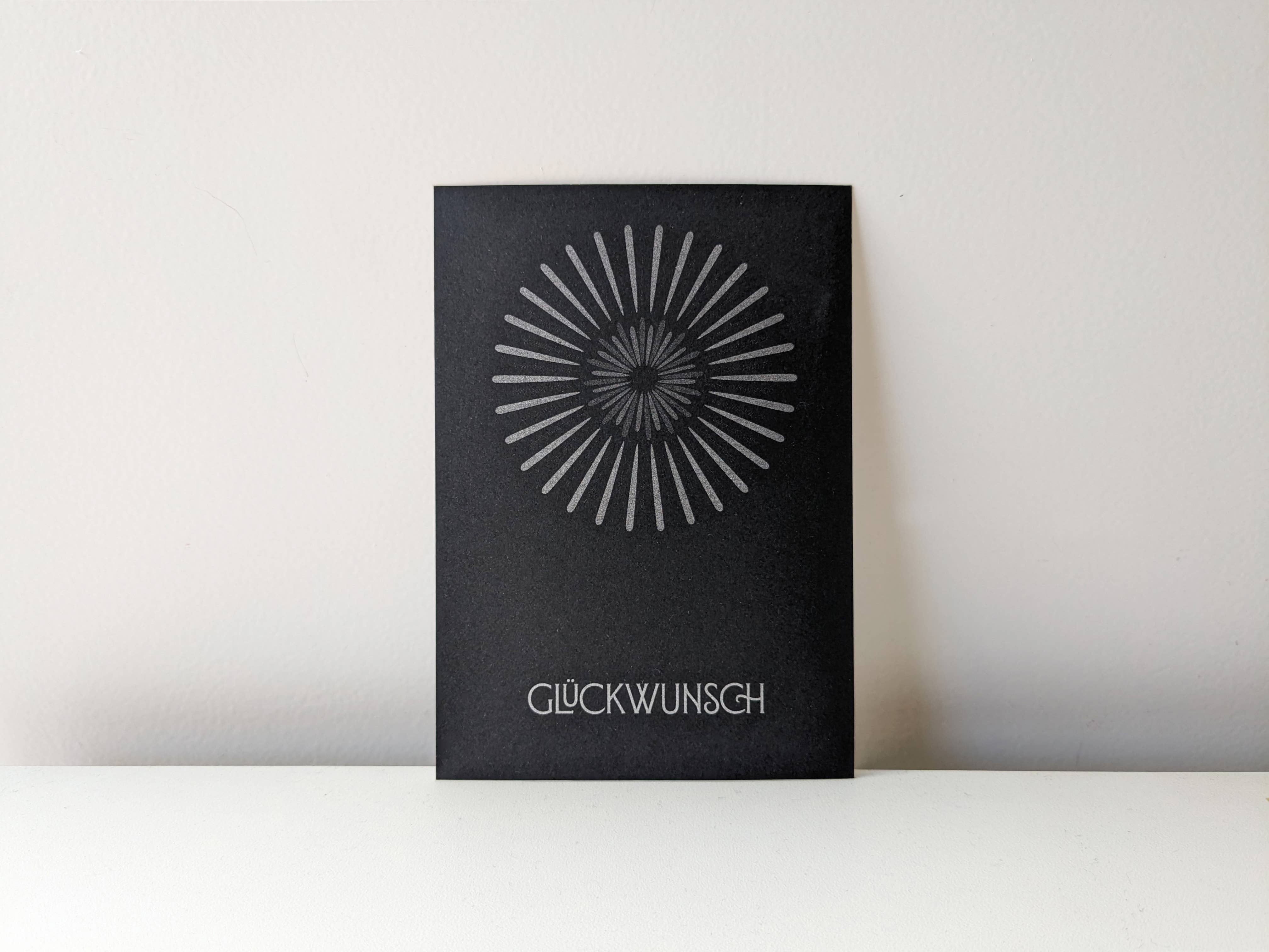 gute.attribute - Wholesale Congratulations Card - Congratulations - best wishes in silver on black