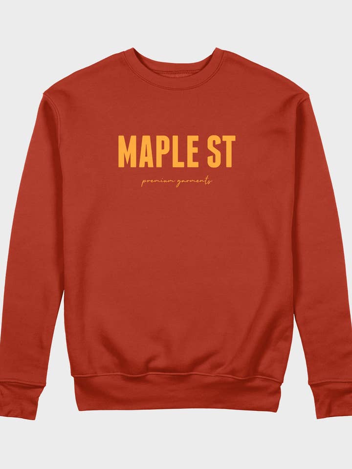 Maple St Crewneck (Brick) for wholesale by Maple St Co