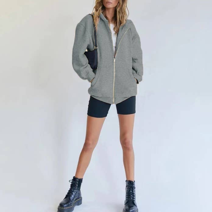 HIDDENBRAND - Wholesale Hoodie - Women's - Zip up oversized hoodie6