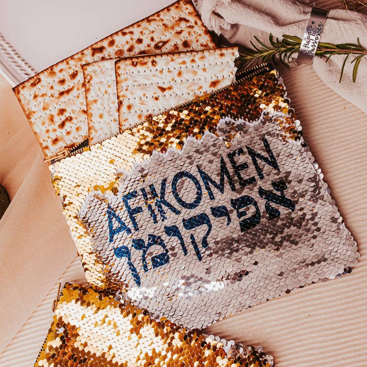 Salt and Sparkle - Wholesale Pouch - Women's - Afikomen Sequin Secret Message Passover Matzah Pouch