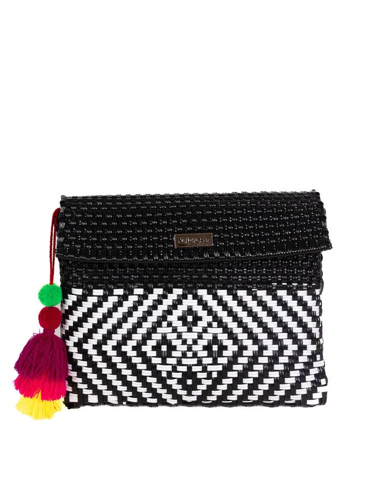 Sort Kalejdoskop Clutch for engroshandel hos Valerosa