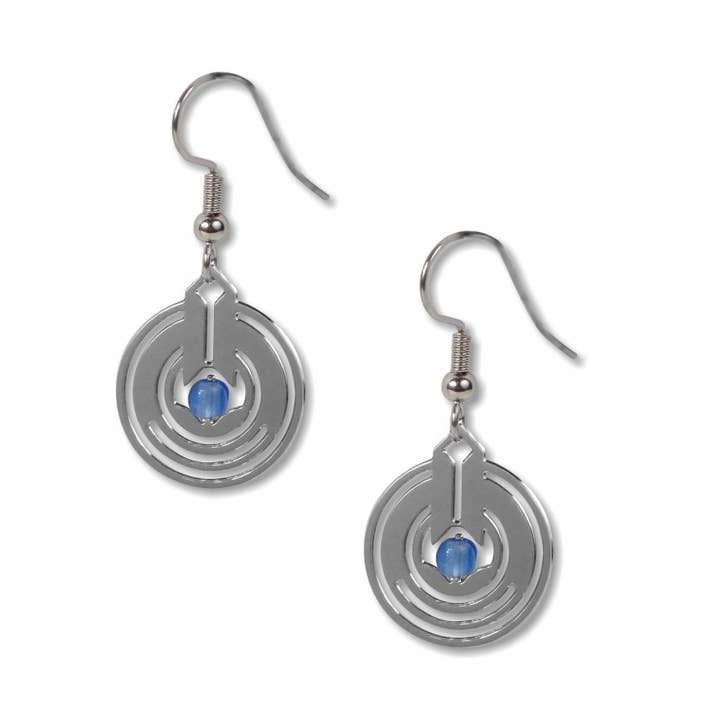 Boucles d'oreilles bleues April Showers de Frank Lloyd Wright, FABRIQUÉES aux É.-U. pour la vente par David Howell and Company
