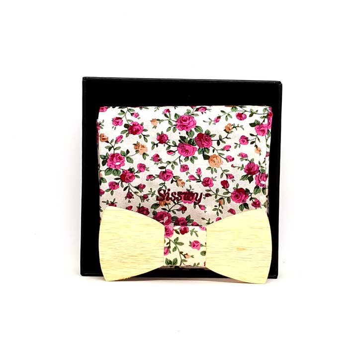 Sisswy - Wholesale Bow Tie - Men's - Kasima Wooden Bow Tie with Cotton Pouch | Orosi1