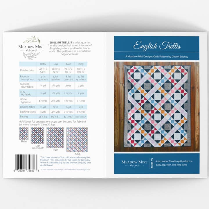 English Trellis - Printed Pattern for wholesale by Meadow Mist Designs
