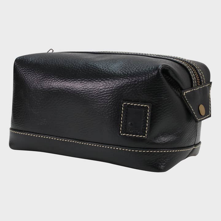 Sophos – wholesale Toiletry bag – men's – Attire Leather Stitched Washbag3