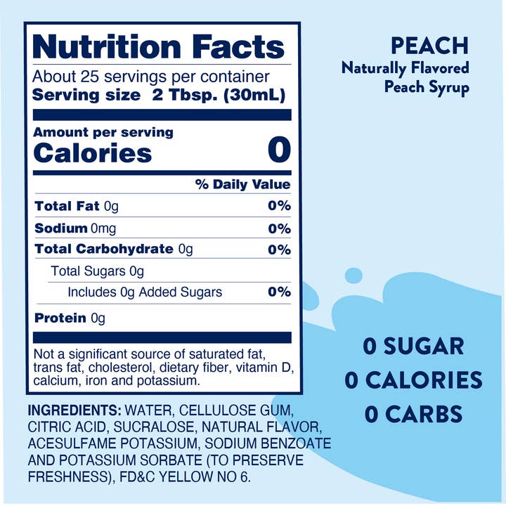 Jordan's Skinny Mixes - Wholesale Cocktail Mix/Syrup - Sugar Free Peach Syrup