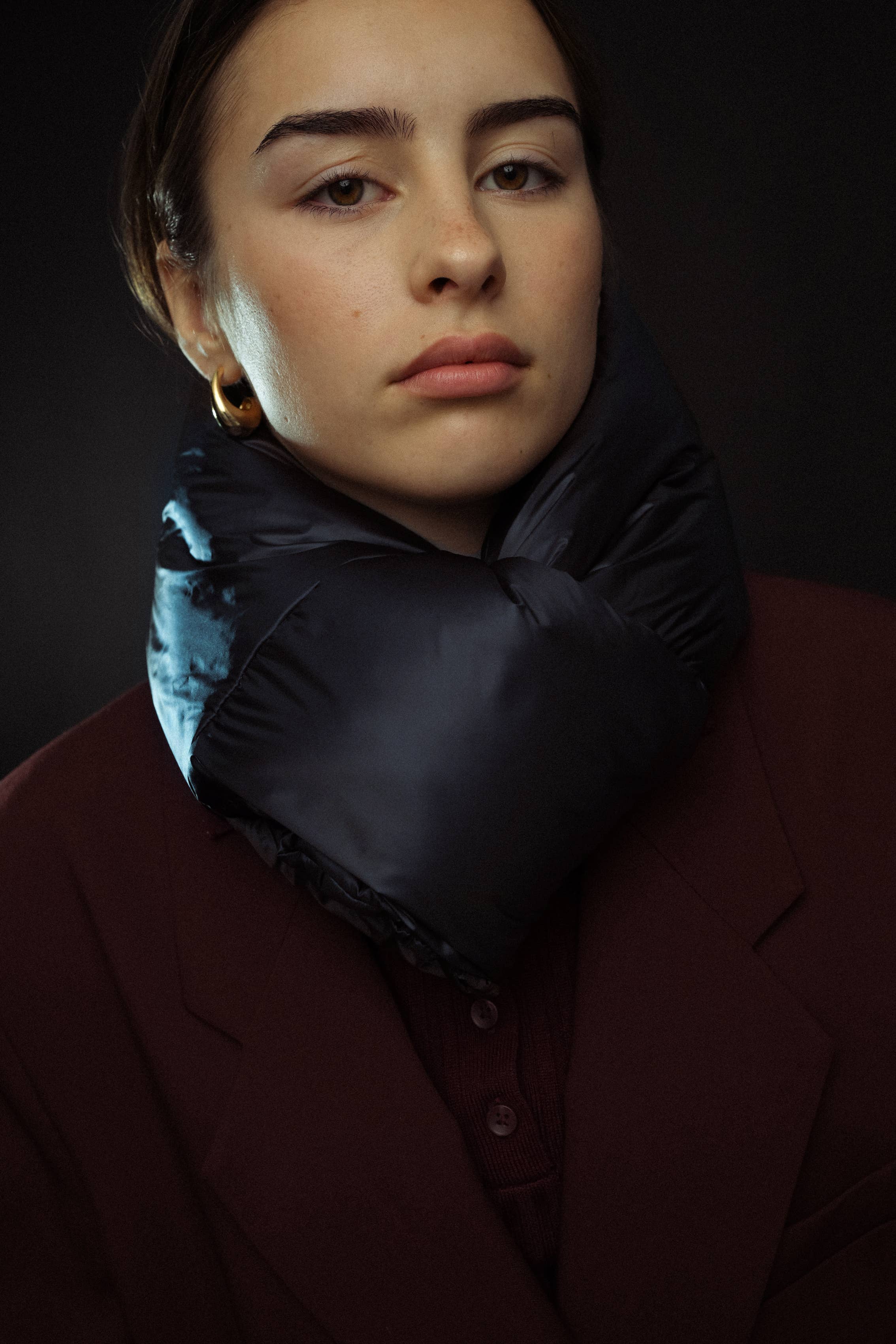 Abstract - Wholesale Scarf - Unisex - Mini padded scarf in solid nylon11