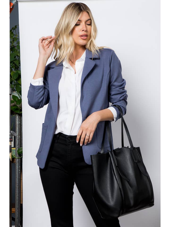 26 International - Wholesale Blazer - Women's - Ponte One Button Front /w Patch Pocket Blazer35