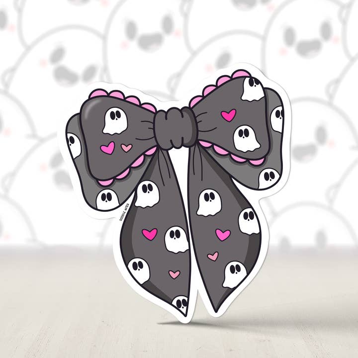 Ghost Bow Goth Coquette Sticker for wholesale by DoodleWitch