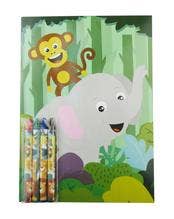 Tiny Mills – wholesale Målarbok - Barn och baby – Zoo Jungle Safari Djur Målarböcker med kritor Party15