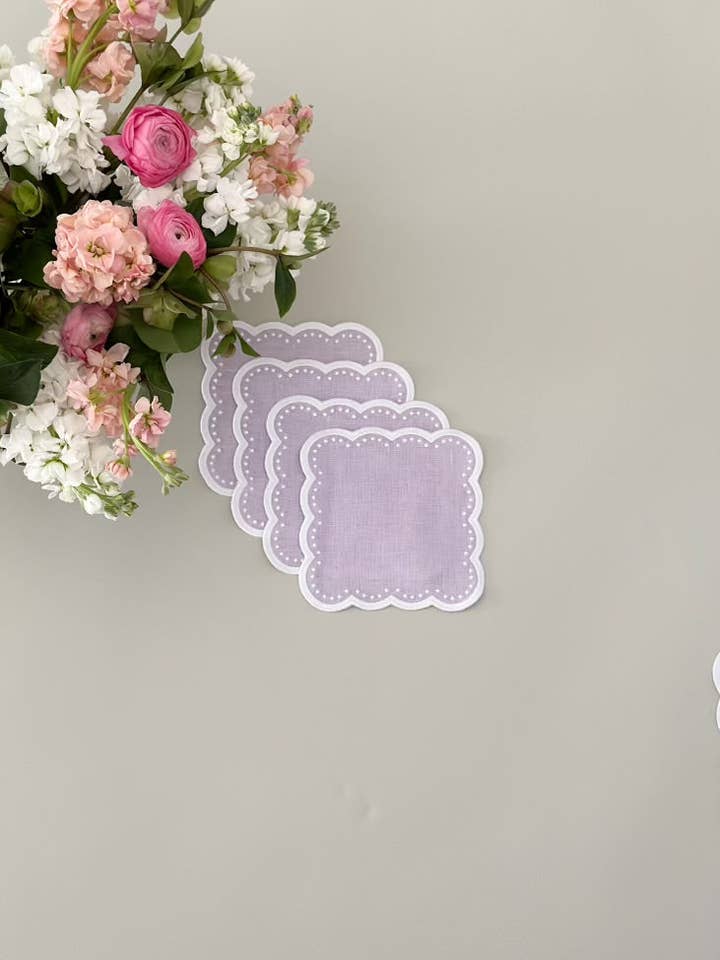 Cocktail-Servietten mit Wellenschliff, 4er-Set für den Großhandel von Don Lino