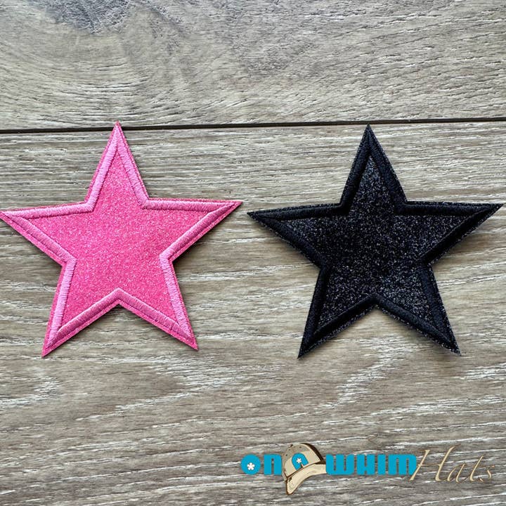 Glitzernder Stern Aufnäher zum Aufbügeln für den Großhandel von On a Whim Hats