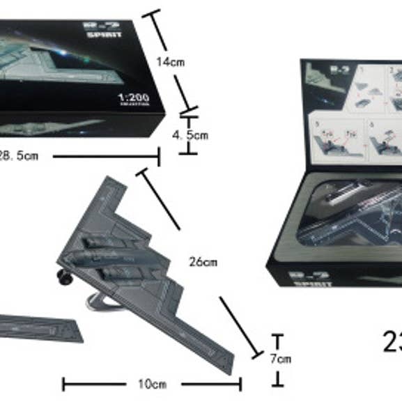 Texas Toy Distribution - Wholesale Building Set - Kids - Ghost Bomber B2 Plane Pull-Back Brick Kit (1:200 Scale)1