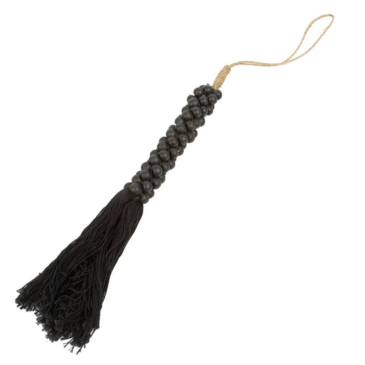 Bazar Bizar Living - Wholesale Decorative Tassel/Wall Drop - The Wooden Beads with Cotton Tassel - Black4