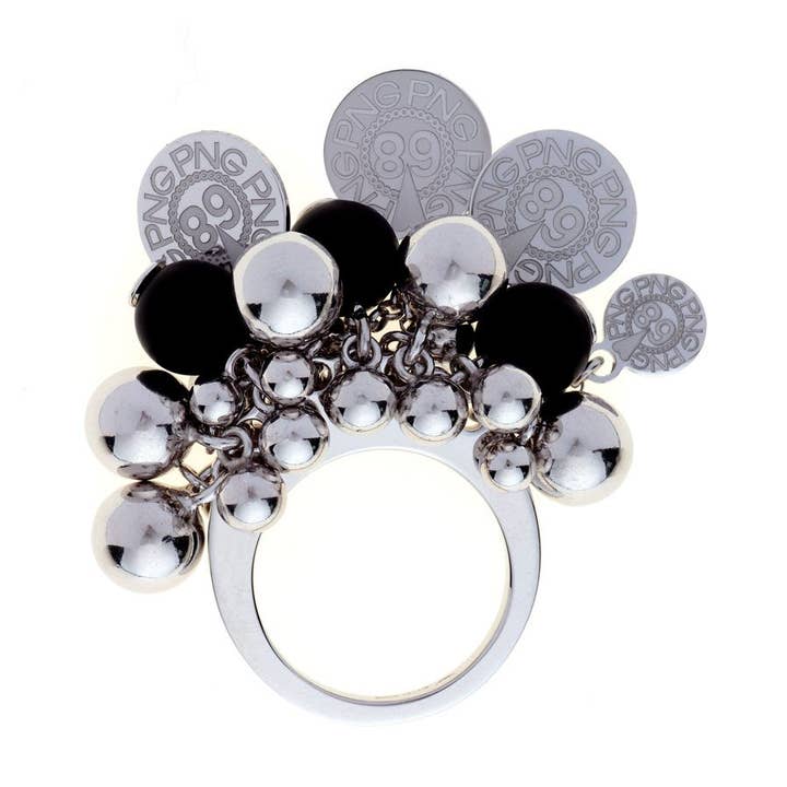 DANCE OF LIFE RING AUS VERSILBERTEM RHODIUM, HANDGEFERTIGT AUS ITALIEN für den Großhandel von PNG68