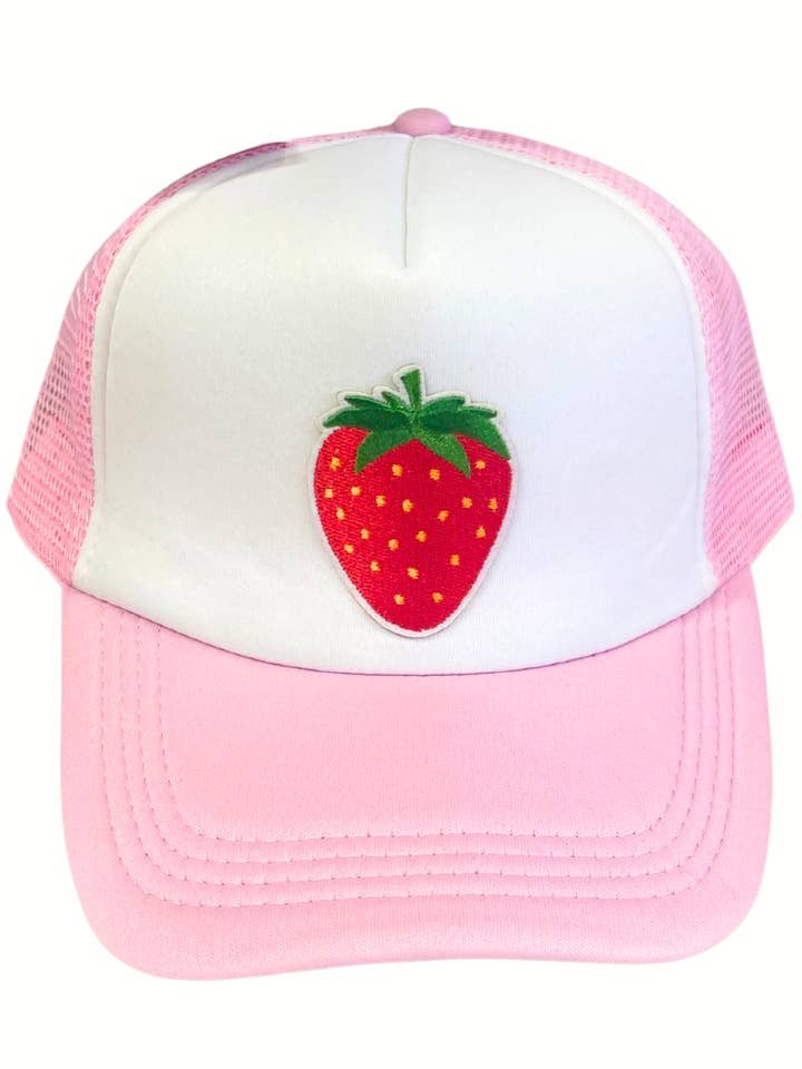 Aardbeienveld Truckerpet voor wholesale door Valois Designs
