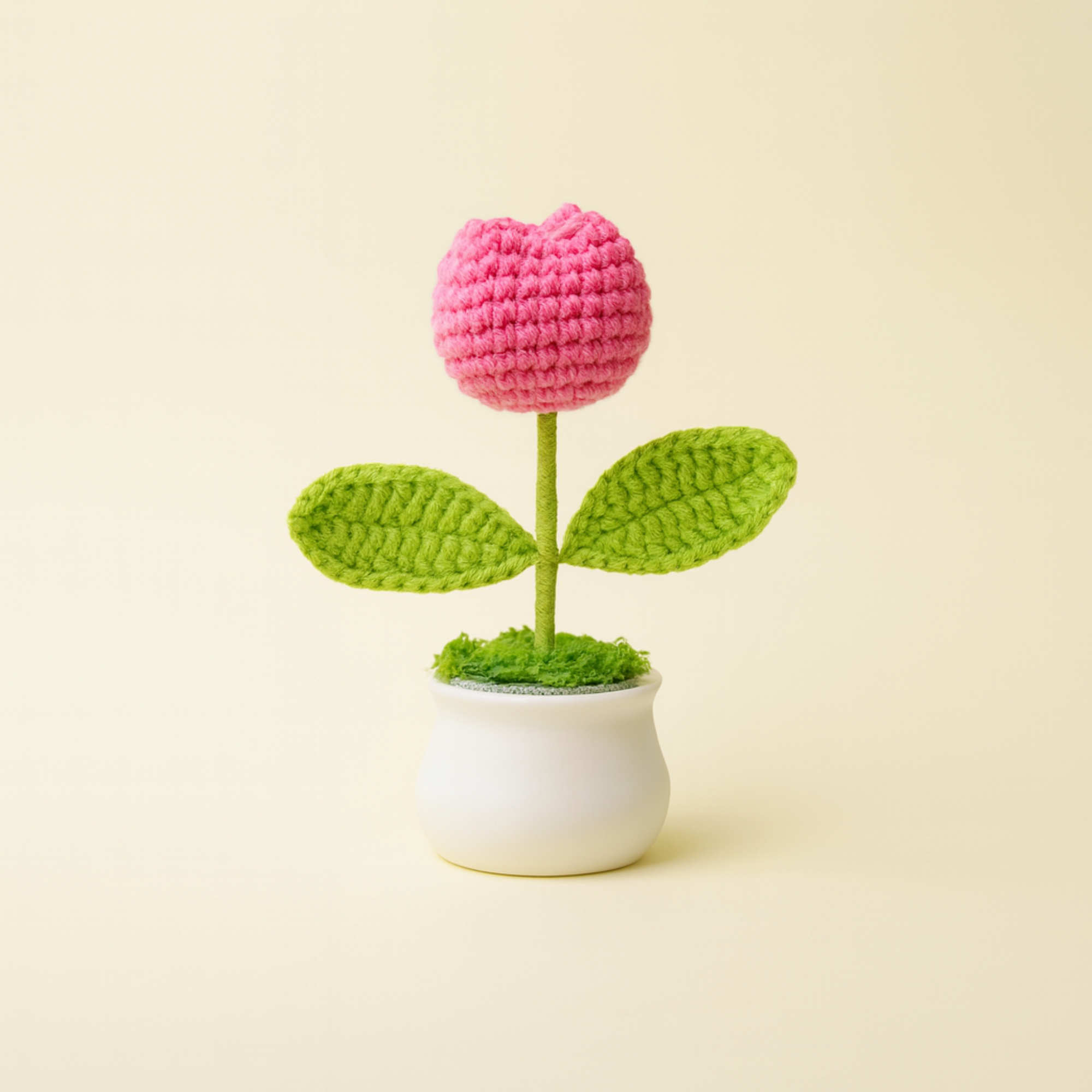 Lichi Gifts - Wholesale Artificial Flowers - Handmade Crochet Tulip in Dark Pink – Cute Home Decor 0