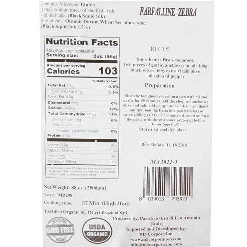 M5 Corporation - Wholesale Pasta - Organic Black and White Colored Pasta - 176oz (5kg)2