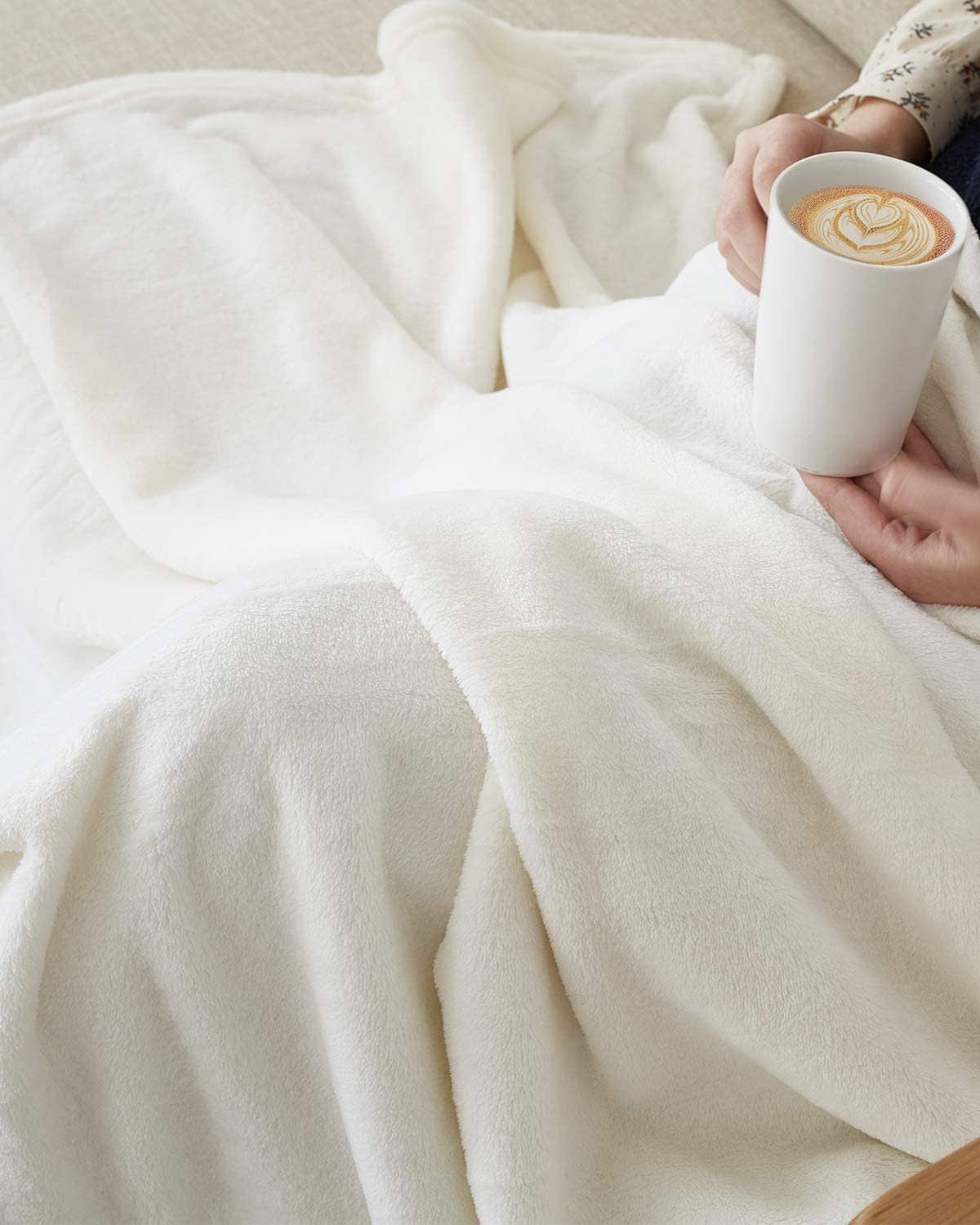 BloomAngel - Vente Couverture de lit – enfant et bébé - Couverture blanche en polaire 100 % polyester pour sublimation4