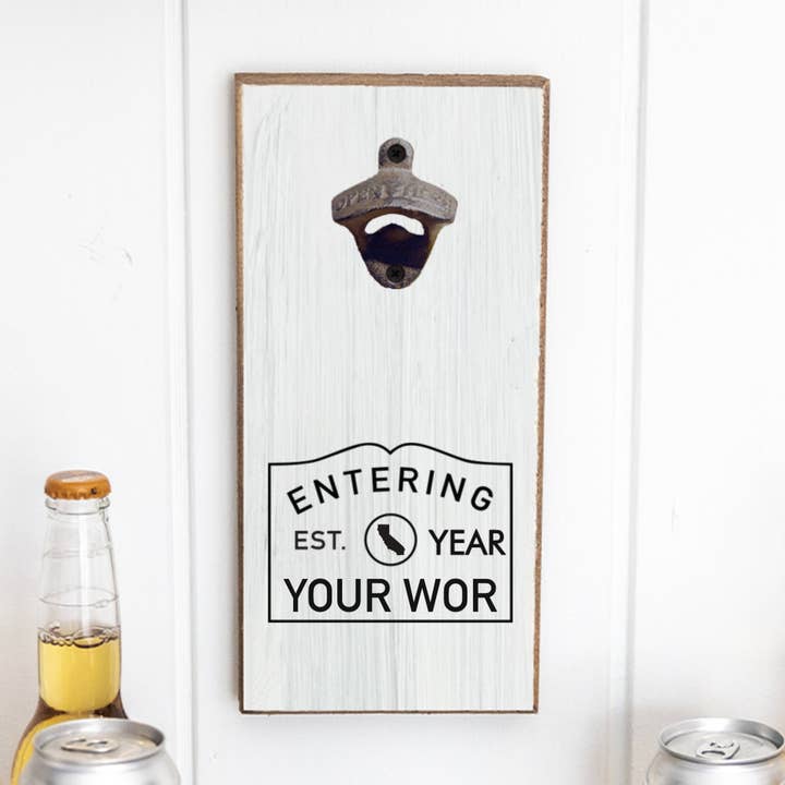 Décapsuleur personnalisé Entrer dans votre ville pour la vente par Rustic Marlin