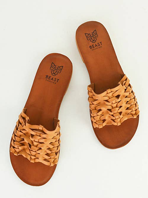 BEAST FASHION - Wholesale Sandals - Women's - ADELINE-02 Woven Strap Slide Sandals