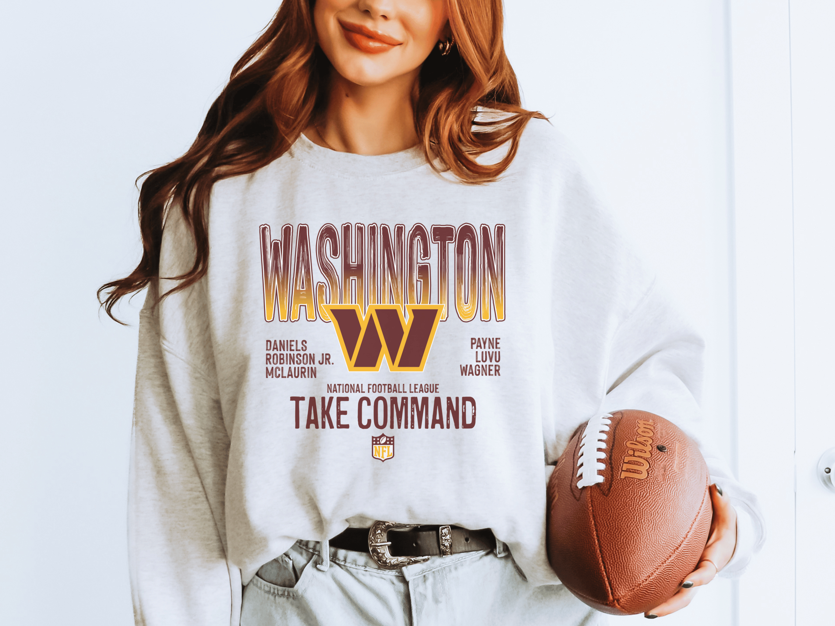 H+P Wholesale - Wholesale Graphic Sweatshirt - Unisex - Washington Commanders Take Command Graphic Tee/Crew3