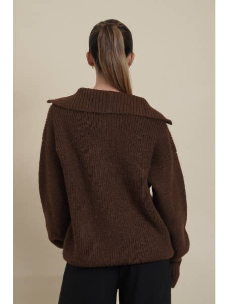 Alpaca Collections - Wholesale Knit Sweater - Women's - Kim Half Zip Baby Alpaca Sweater