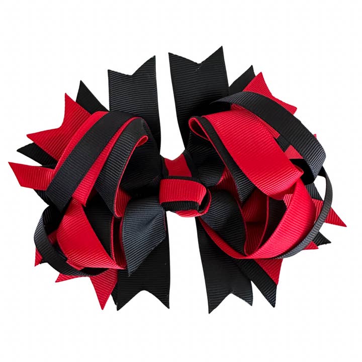6” Bow Clip - Black & Red for wholesale by Poppet Locks