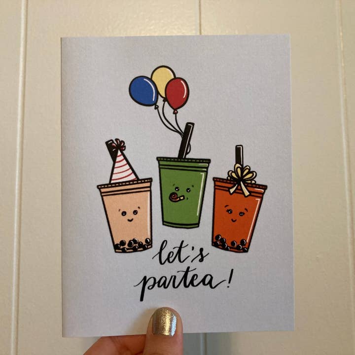 Designs with Jamie - Wholesale Birthday Card - Let's Partea Boba Card