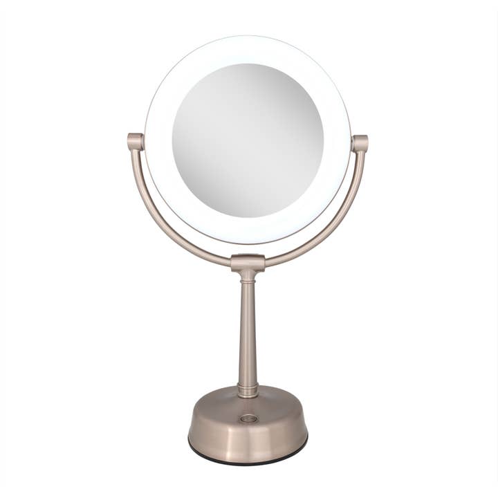 Rose Gold Lexington Lighted Makeup Mirror w/Magnification (Rose Gold) for wholesale on Faire