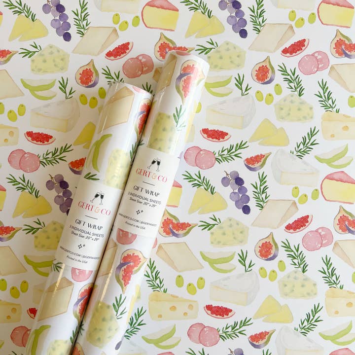 Gert & Co – rolo de papel de embrulho por atacado – Embrulho de presente para charcutaria | Papel de embrulho em tábua de queijo