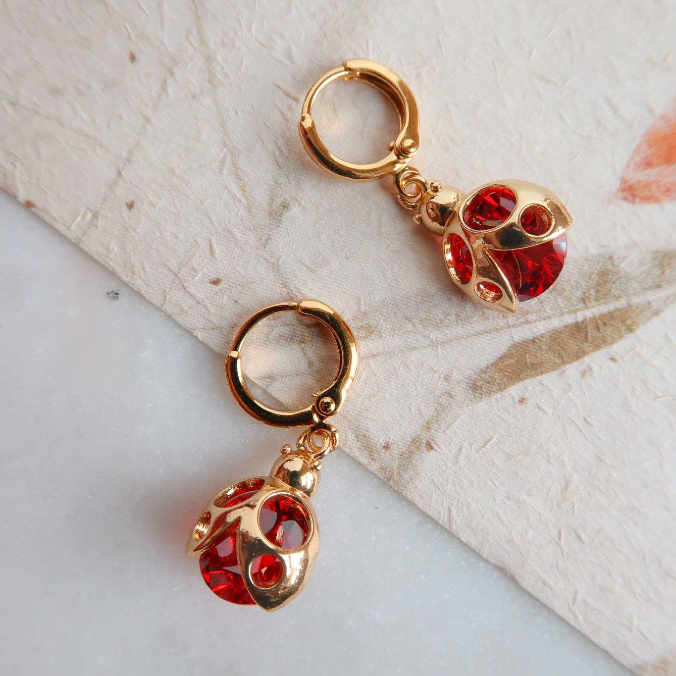 Bittersweet - Wholesale Huggie Earrings - Lucky Little Bug Ladybug Earrings3