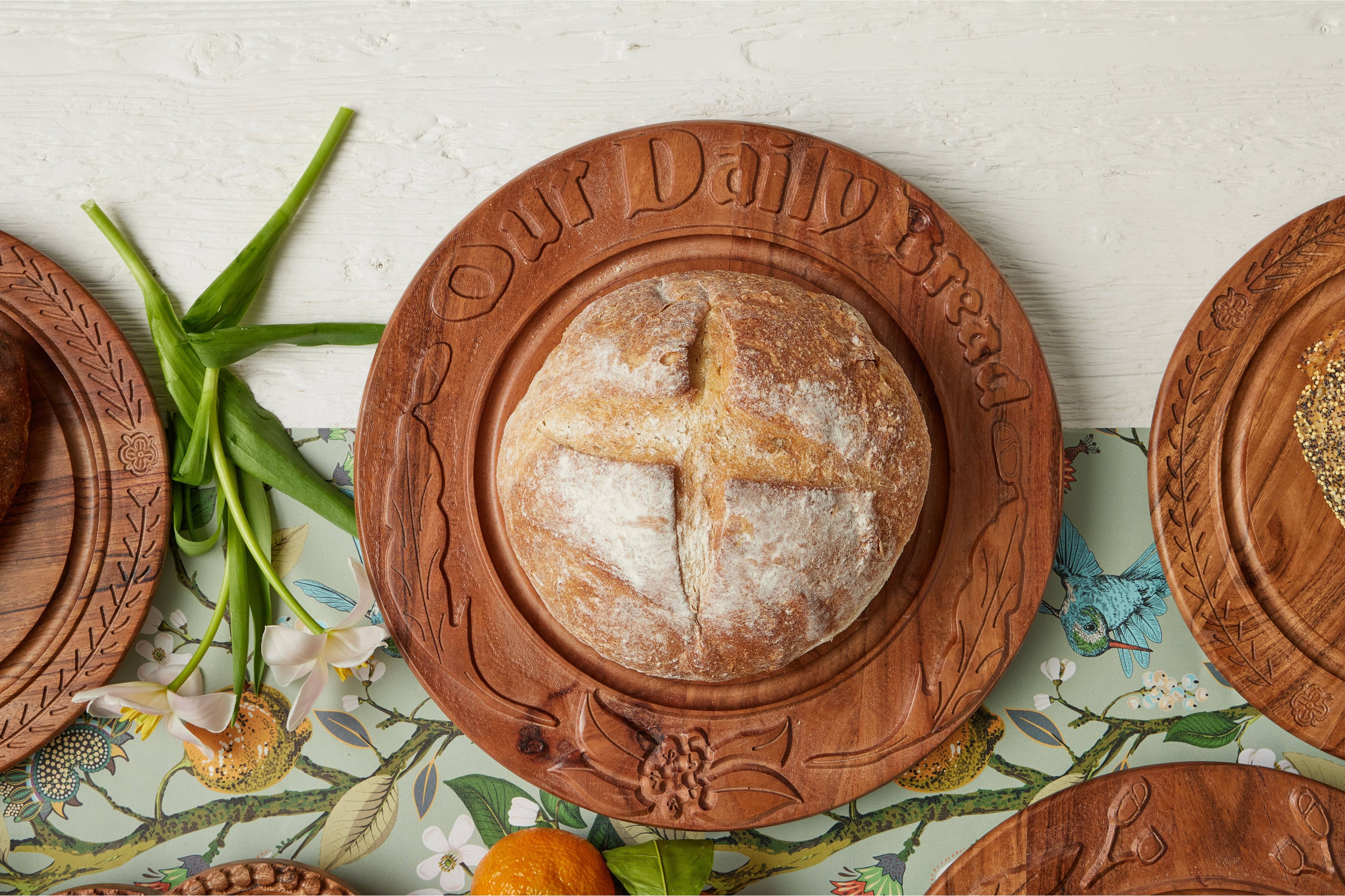 etúHOME - Wholesale Cutting Board - Vintage English Bread Board: Our Daily Bread, Medium, Natural6