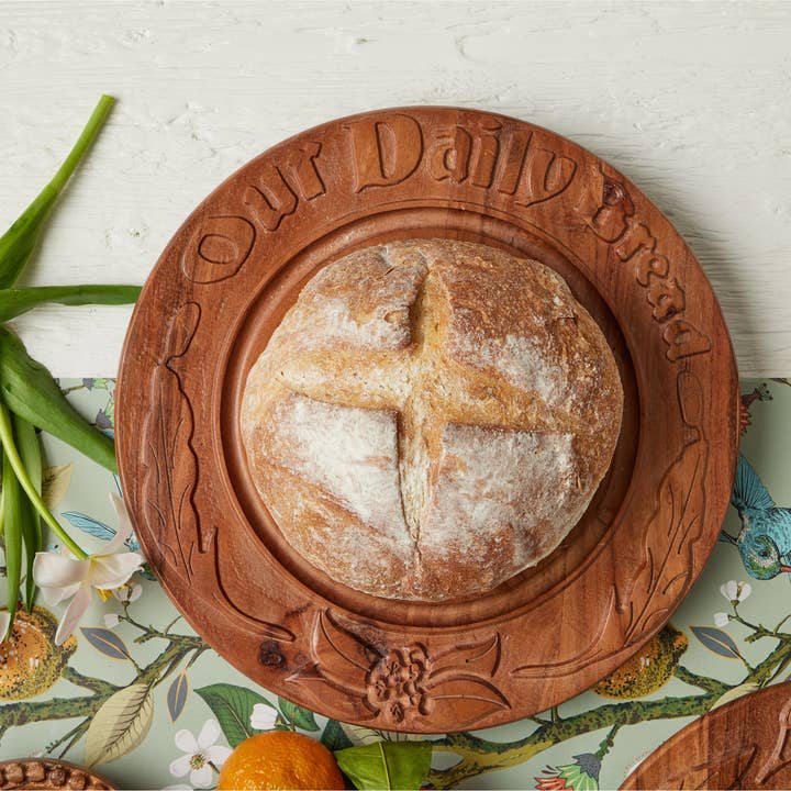 etúHOME - Wholesale Cutting Board - Vintage English Bread Board: Our Daily Bread, Medium, Natural6