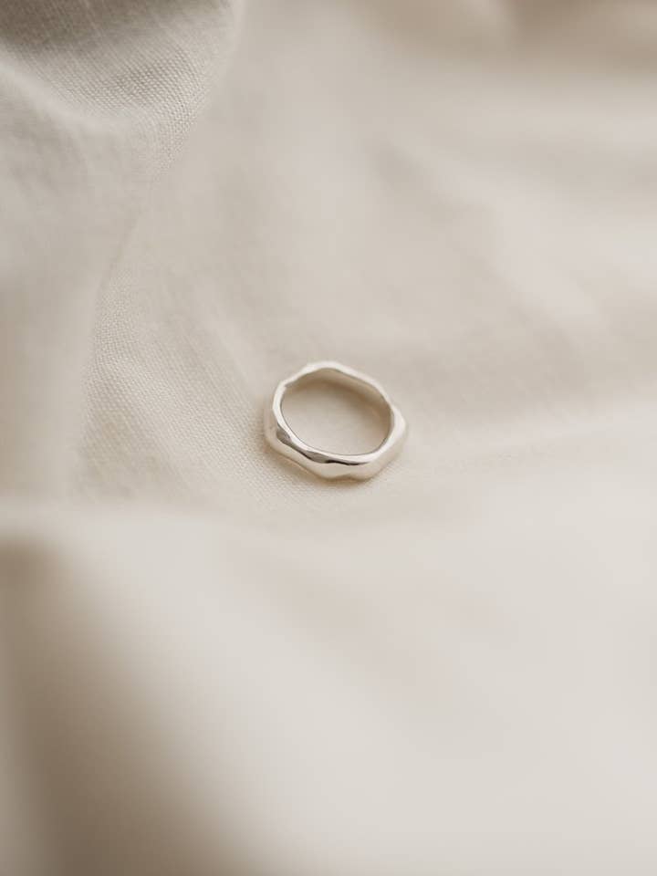 Eco Sterling Silver Organic Melty Ring for wholesale by Studio Adorn