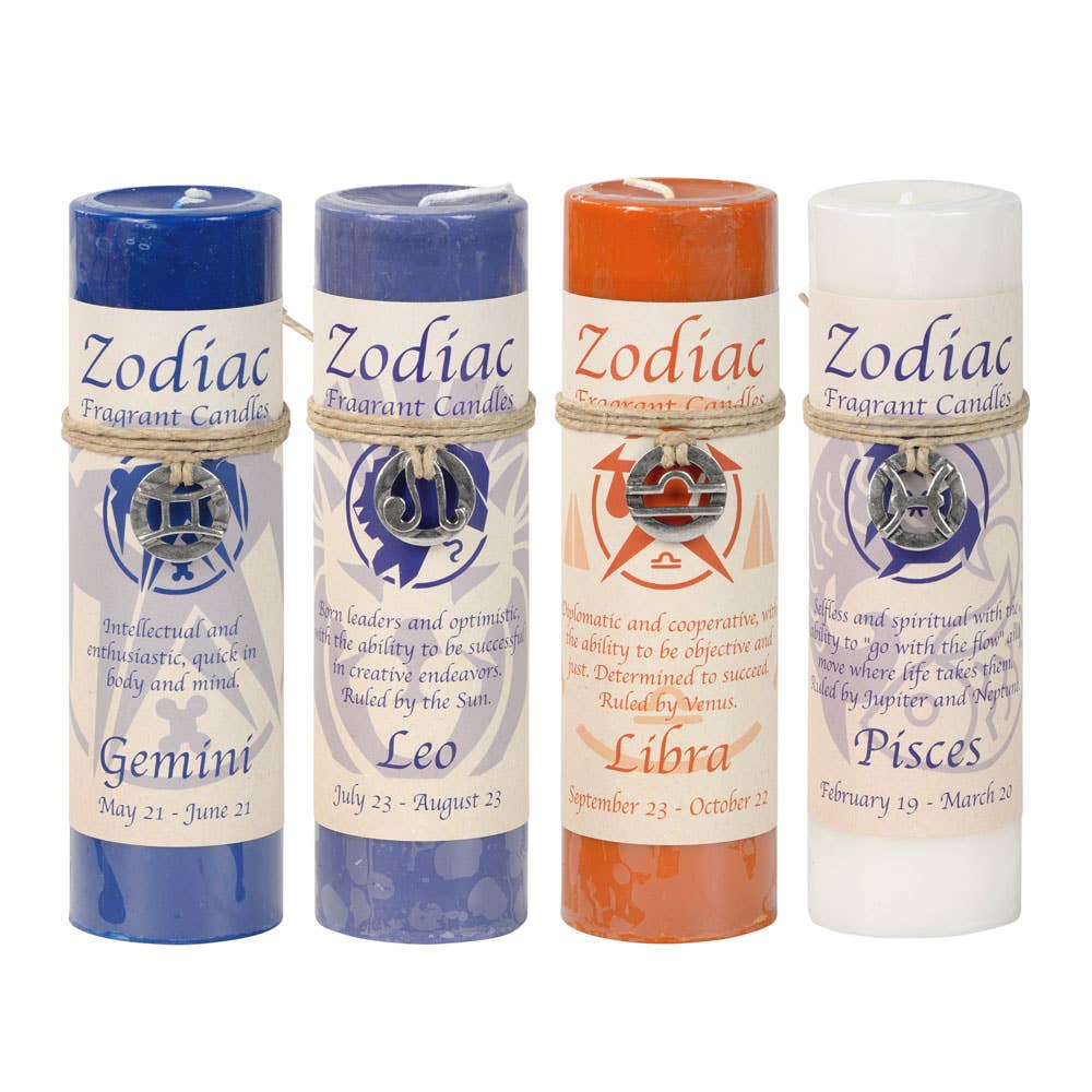 Benjamin International - Wholesale Pillar Candle - Zodiac Pewter Pendant Candle2