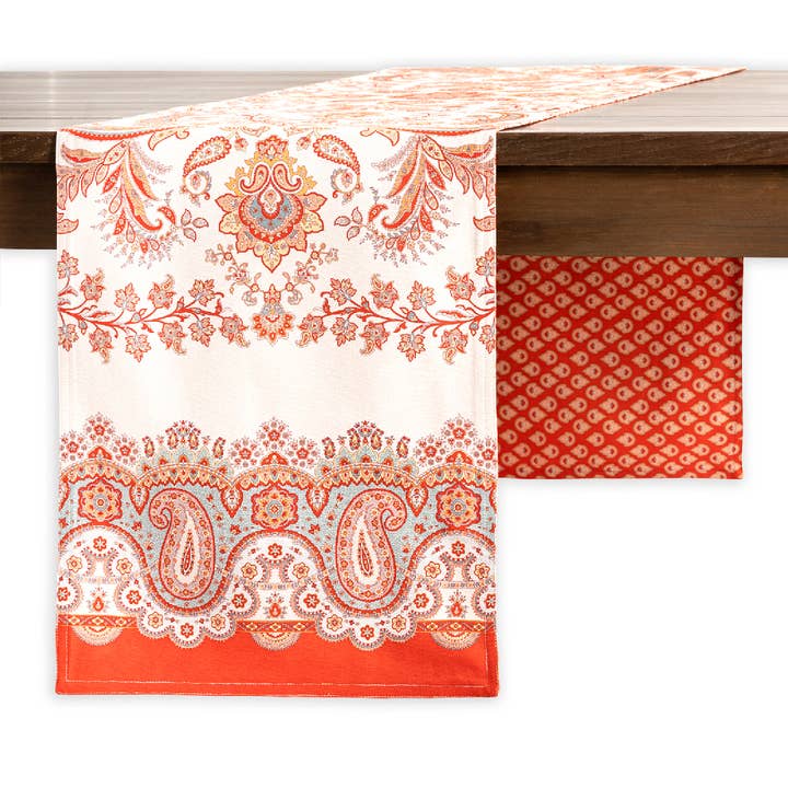 Table Runner 100% Cotton - Double Layer - Cachemire Fall for wholesale by Maison d'Hermine - Design in Every Thread