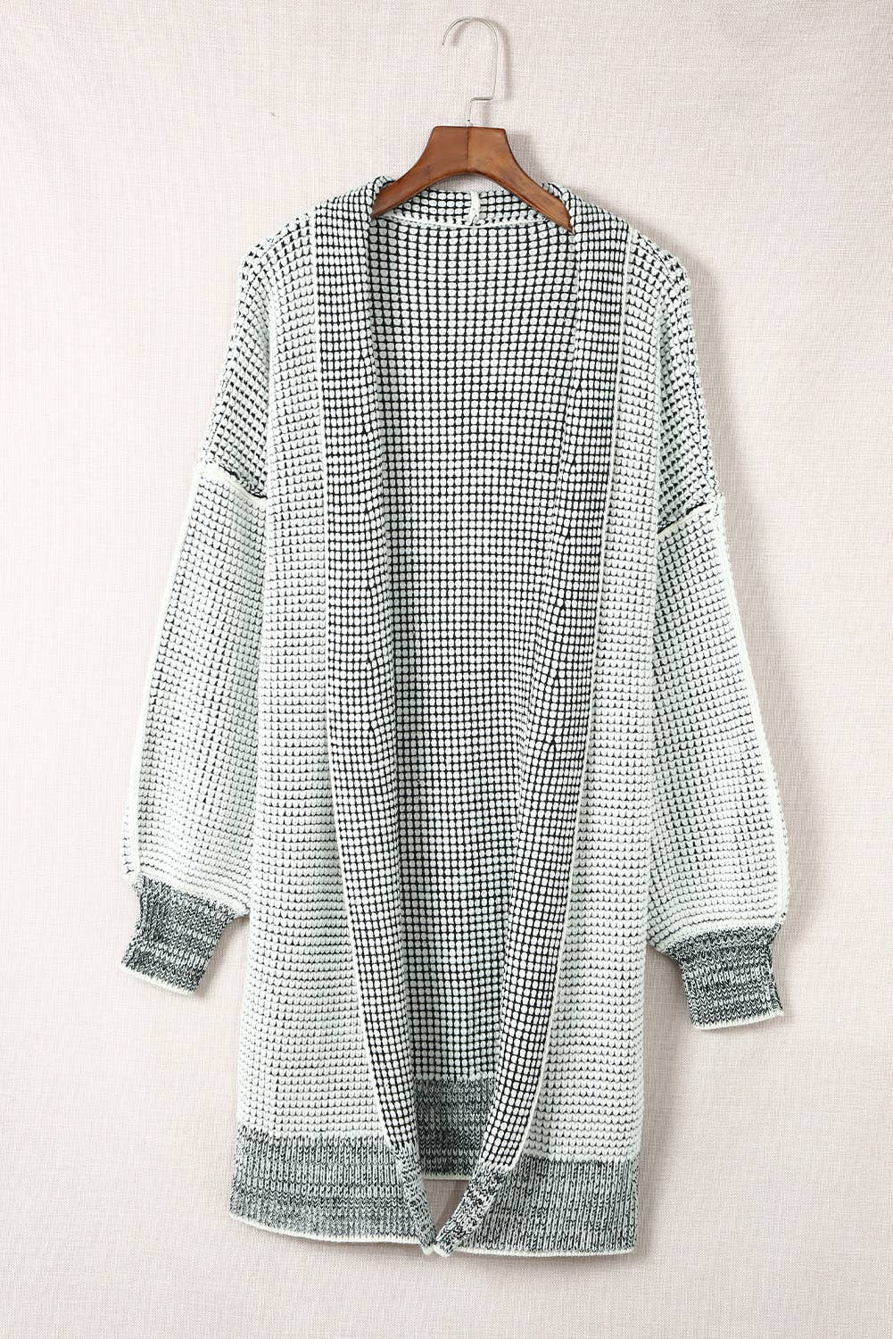 1 the Woman - Wholesale Cardigan - Women's - Plaid Knitted Long Open Front Cardigan - 8 Colors5