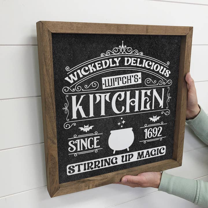 Hangout Home - Wholesale Sign - Witch Kitchen - Word Sign Wall Art - Canvas Art with Frame